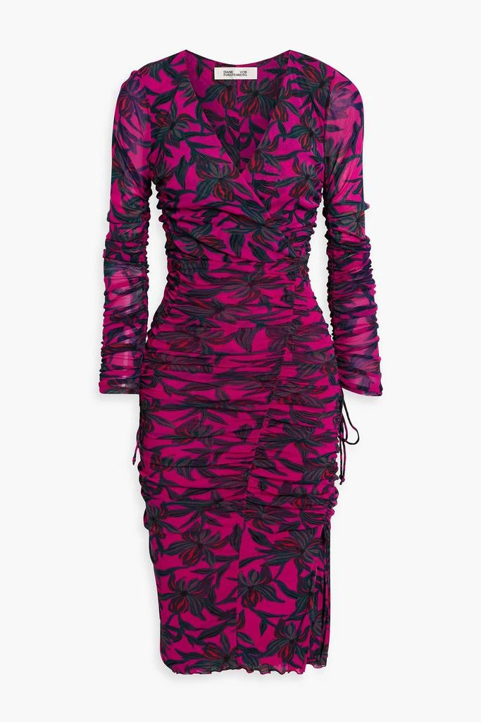 商品Diane von Furstenberg|Rochelle wrap-effect floral-print stretch-mesh dress,价格¥1811,第1张图片