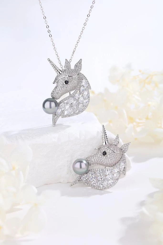 商品Classicharms|Silver Pavé Unicorn Brooch,价格¥565,第5张图片详细描述