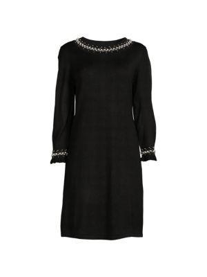 商品Karl Lagerfeld Paris|Pearl Embellished Sweater Dress,价格¥446,第5张图片详细描述