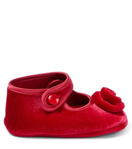 商品MONNALISA|Baby floral-appliqué chenille booties,价格¥724,第3张图片详细描述