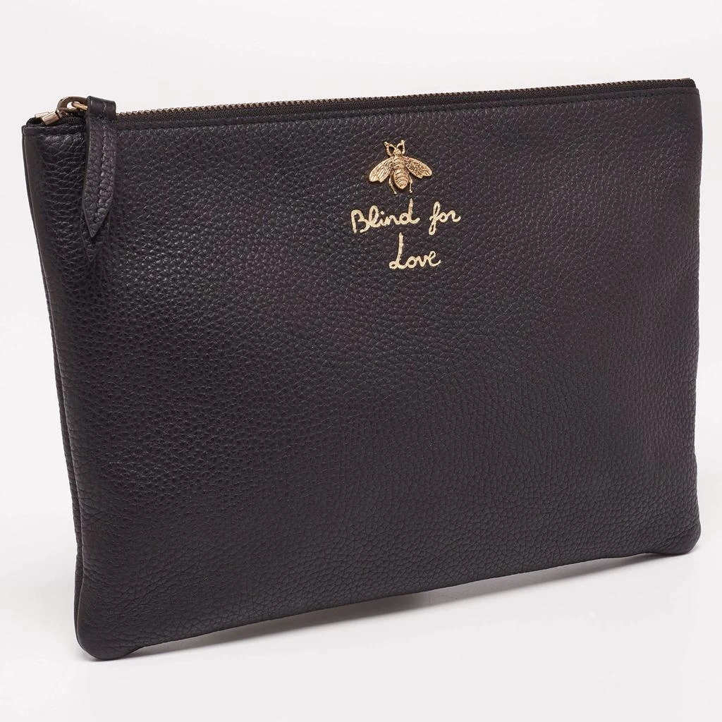 商品[二手商品] Gucci|Gucci Black Blind for Love Leather Clutch ,价格¥3604,第3张图片详细描述