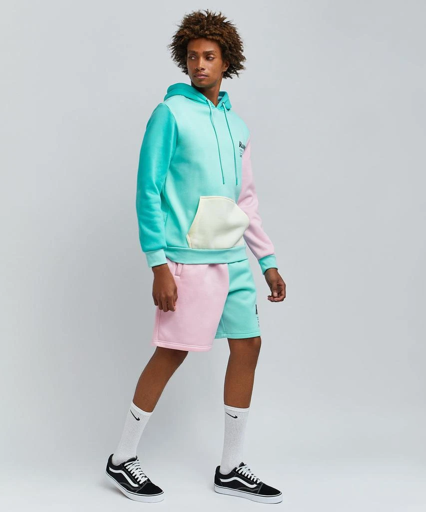 Pastel Color Block Fleece Hood Shorts Set 商品