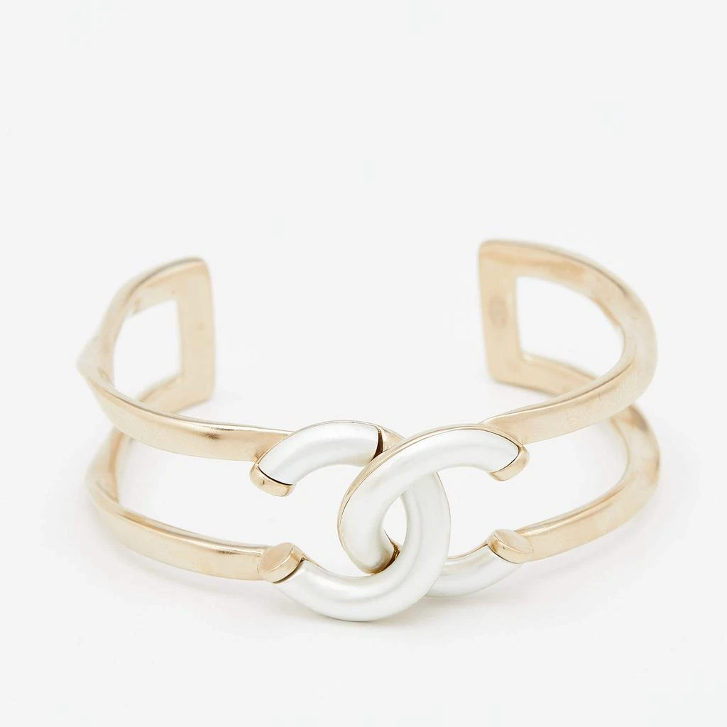 商品[二手商品] Chanel|Chanel Two Tone CC Twisted Cuff Bangle,价格¥4468,第1张图片