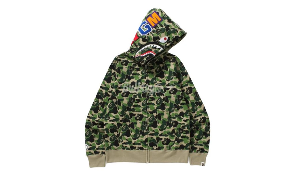 商品Bape|Bape ABC Green Camo Shark Full Zip Hoodie (23SS),价格¥4124,第1张图片