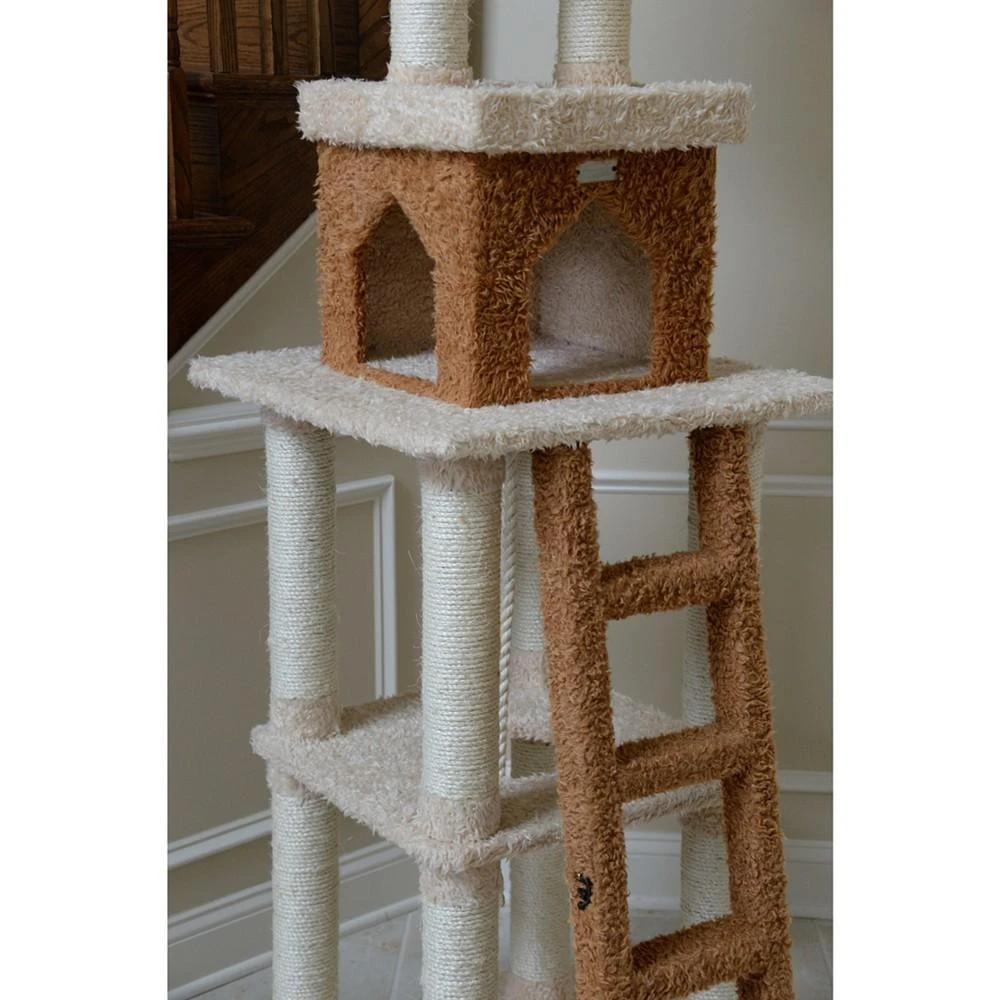 Multi-Level Real Wood Cat Tower With Condo, Rope Swing, Ladder and 2 Perches 商品