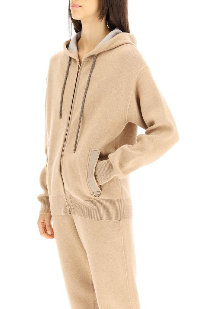 Agnona cashmere blend zipped hoodie商品第4张图片规格展示