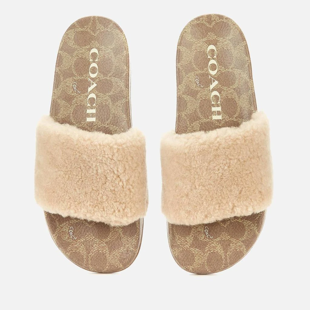 商品Coach|COACH WOMEN'S ULLA SHEARLING SLIDE SANDALS - IVORY,价格¥494,第1张图片