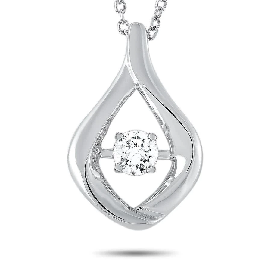商品LB Exclusive|14K White Gold 0.15ct Diamond Pendant Necklace,价格¥3045,第1张图片