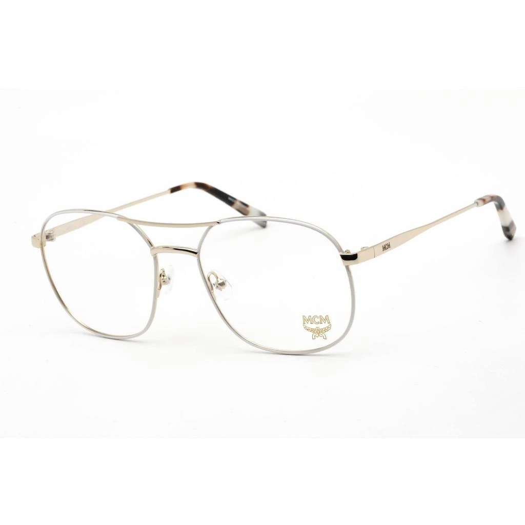 商品MCM|Mcm Unisex Eyeglasses - Clear Demo Lens White/Gold Metal Pilot Frame | MCM2154 109,价格¥381,第1张图片