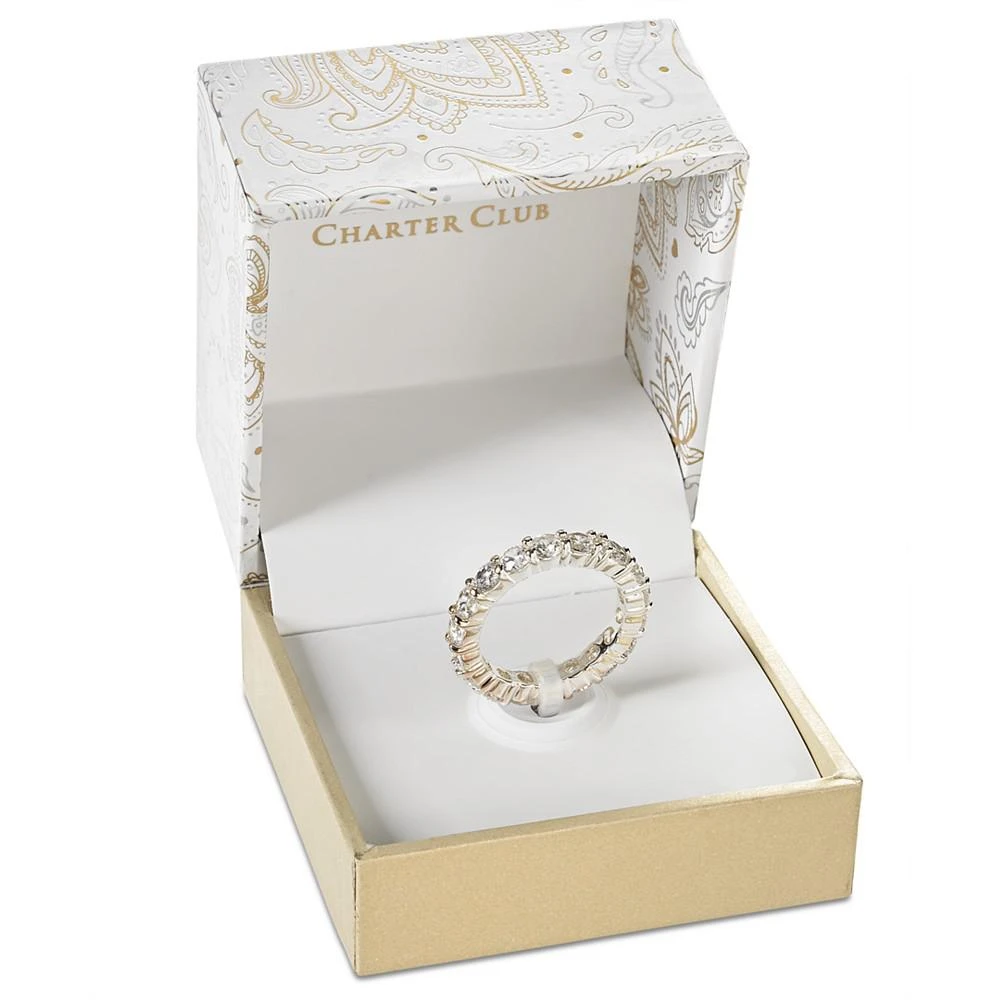 商品Charter Club|Crystal All-Around Ring in Fine Silver Plate, Created for Macy's,价格¥89,第2张图片详细描述