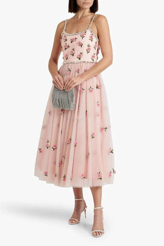 商品Alice + Olivia|Embellished crepe-paneled chiffon midi dress,价格¥6694,第2张图片详细描述