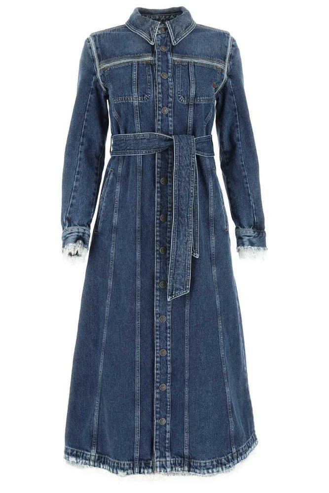 商品Diesel|Diesel Lace-Trim Long-Sleeved Denim Dress,价格¥4065,第1张图片