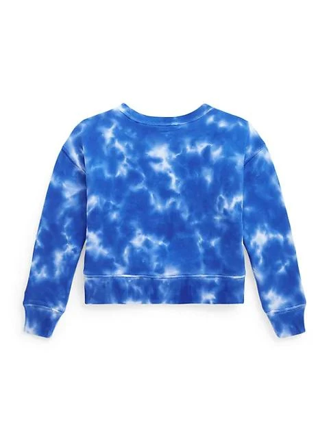 商品Ralph Lauren|Little Girl's Tie-Dye Logo Terry Sweatshirt,价格¥157,第2张图片详细描述