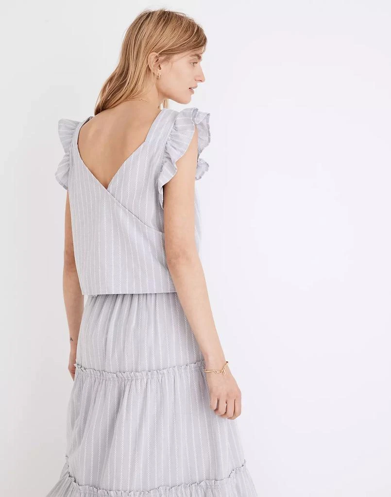 商品Madewell|Striped Flutter-Sleeve Cross-Back Top,价格¥199,第3张图片详细描述