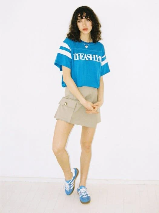 商品THE ASHLYNN|Baseball Logo T-shirt - Blue,价格¥463,第2张图片详细描述