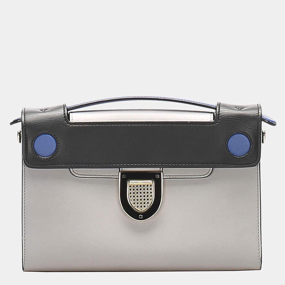 商品[二手商品] Dior|Dior Black/Grey Diorever Squad Leather Satchel,价格¥10405,第1张图片