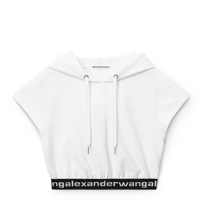 商品[国内直发] Alexander Wang|ALEXANDER WANG 白色女士卫衣/帽衫 4CC1201106-111,价格¥1953,第1张图片