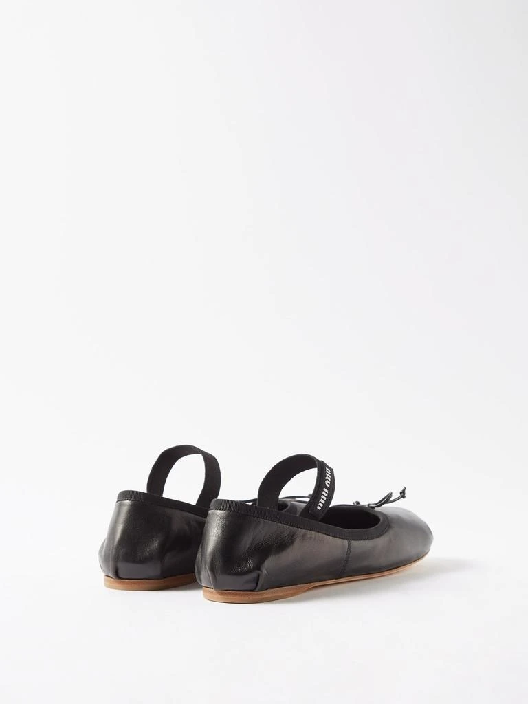 商品Miu Miu|Logo-strap leather ballet flats,价格¥7080,第4张图片详细描述