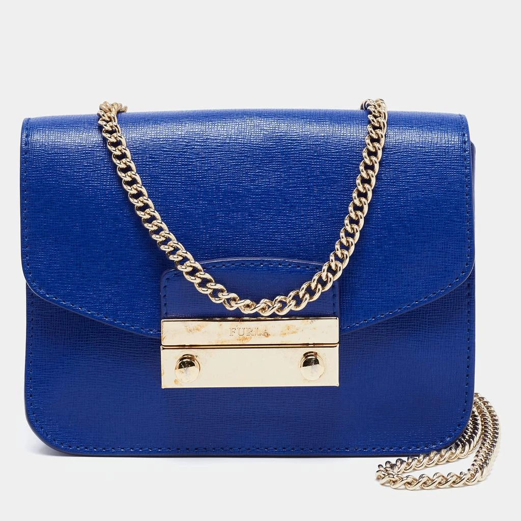 商品[二手商品] Furla|Furla Royal Blue Saffiano Leather Mini Metropolis Chain Shoulder Bag,价格¥1273,第1张图片