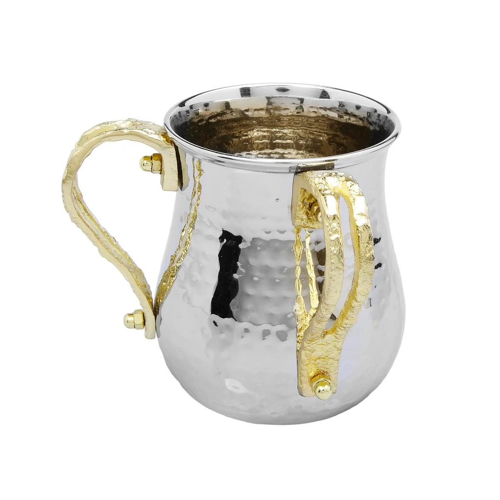商品Classic Touch Decor|Stainless Steel Wash Cup with Gold Loop Handles,价格¥525,第1张图片