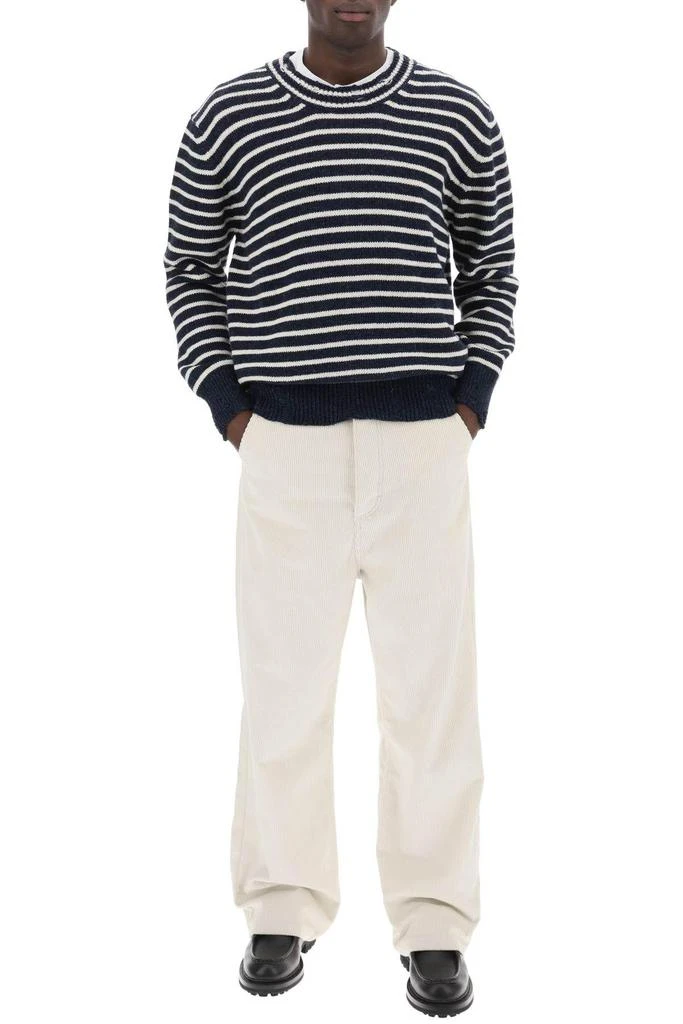 商品AMI|Striped sweater with destroyed detailing,价格¥1331,第2张图片详细描述