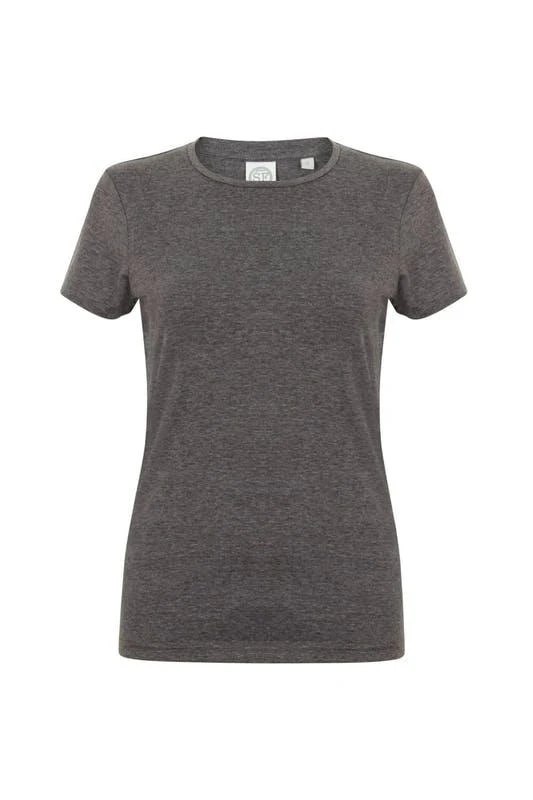 商品Skinni Fit|Skinni Fit Womens/Ladies Feel Good Stretch Short Sleeve T-Shirt (Heather Charcoal),价格¥112,第1张图片