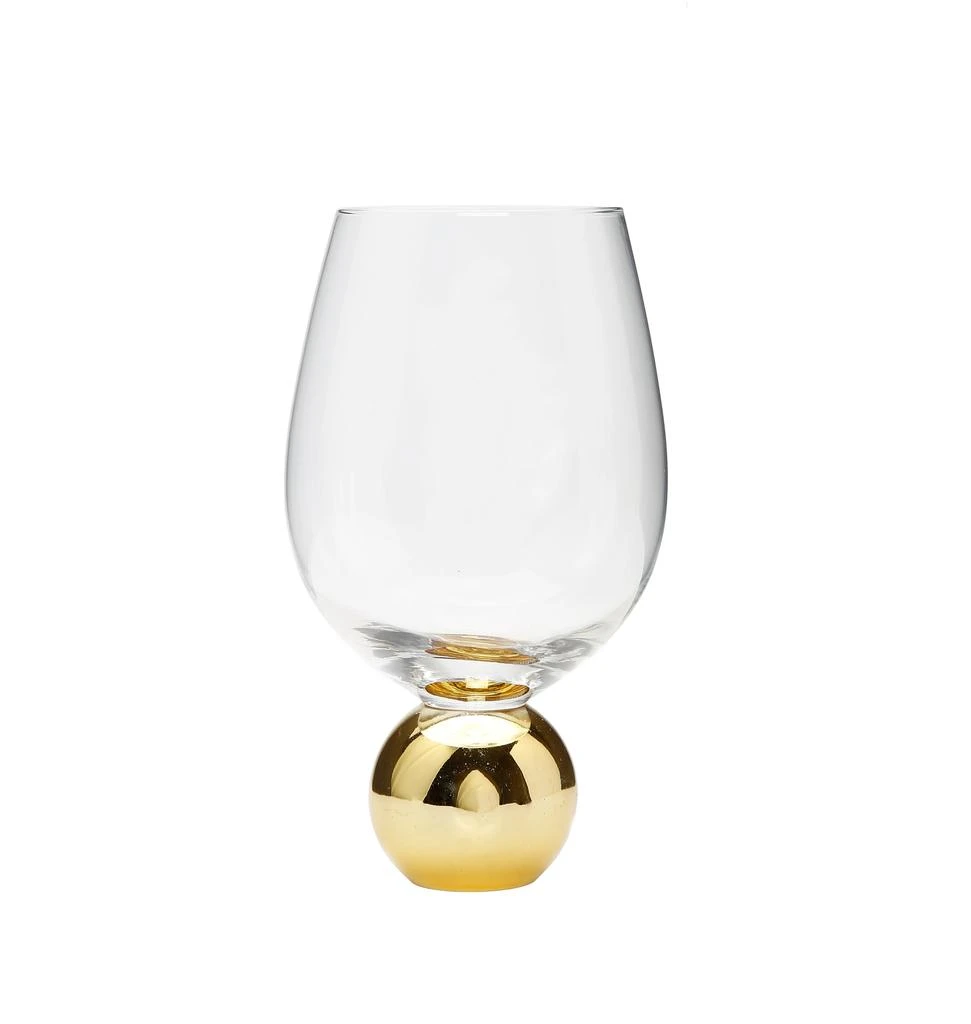 商品Classic Touch Decor|Set of 6 Wine Glasses on Gold Ball Pedestal,价格¥848,第2张图片详细描述