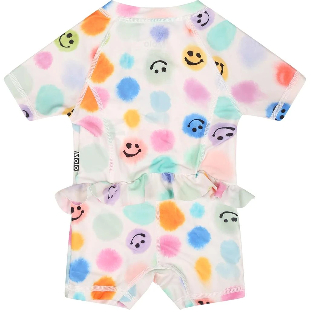 商品MOLO|White Swimsuit For Babykids With Polka Dots And Smile,价格¥730,第2张图片详细描述