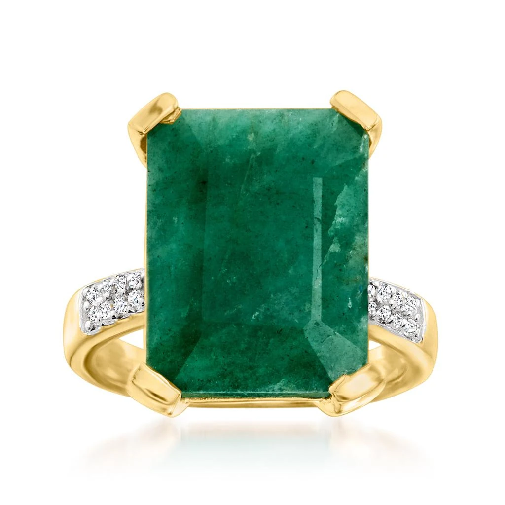 商品Ross-Simons|Emerald and . White Topaz Ring in 14kt Gold Over Sterling,价格¥1125,第1张图片