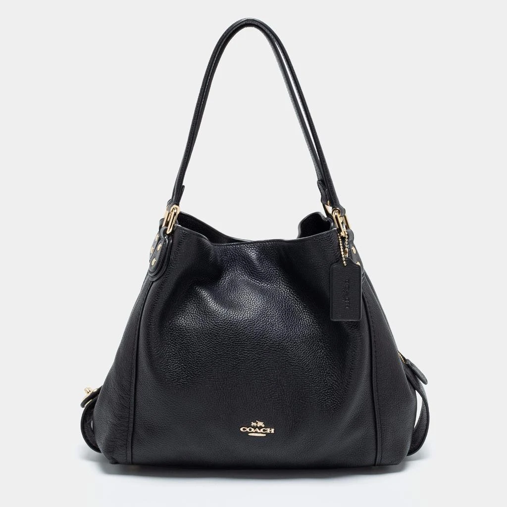 商品[二手商品] Coach|Coach Black Leather Edie Shoulder Bag,价格¥1659,第1张图片