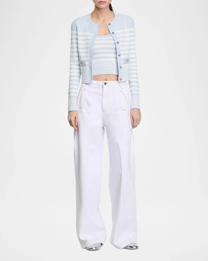 商品Sandro|Biarritz Striped Cardigan,价格¥2636,第2张图片详细描述