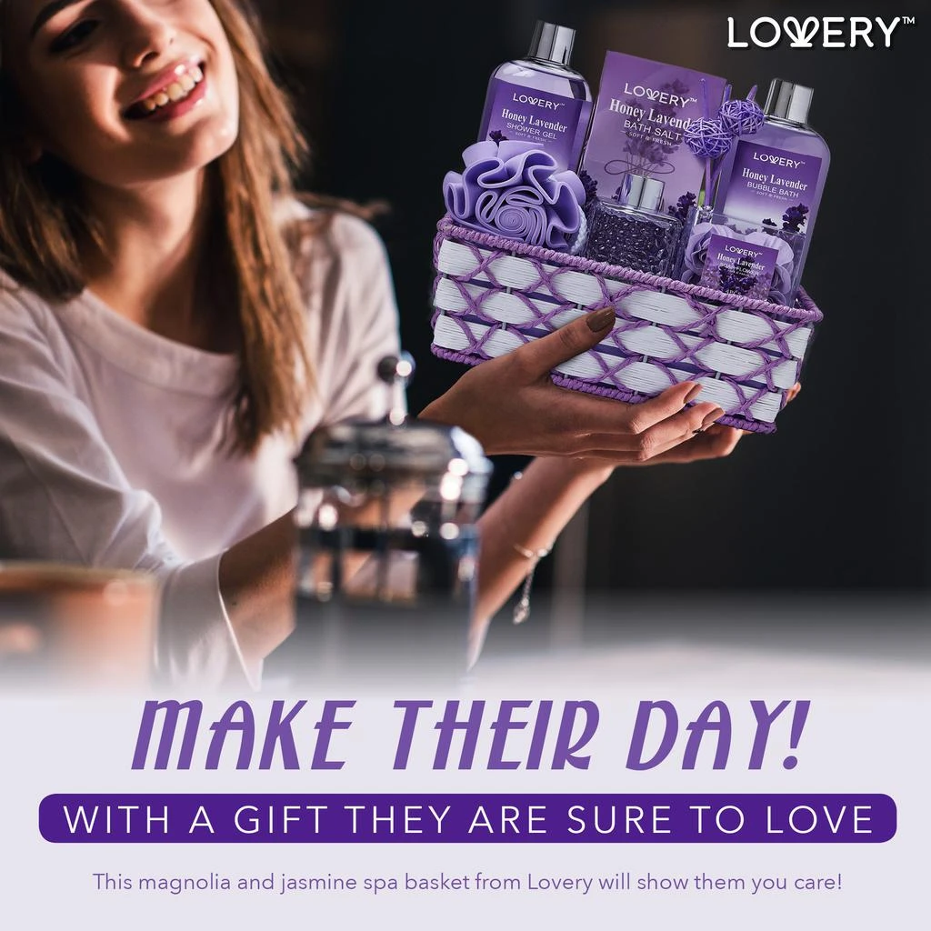 商品Lovery|Honey Lavender Home Spa Basket 13-Piece Set,价格¥303,第5张图片详细描述