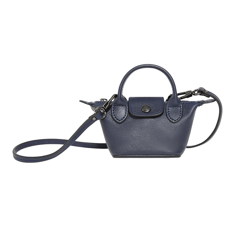 商品[国内直发] Longchamp|珑骧LONGCHAMP 奢侈品 女士LE PLIAGE CUIR系列海军蓝皮质迷你手提单肩斜挎包零钱饺子包礼盒款,价格¥1711,第1张图片
