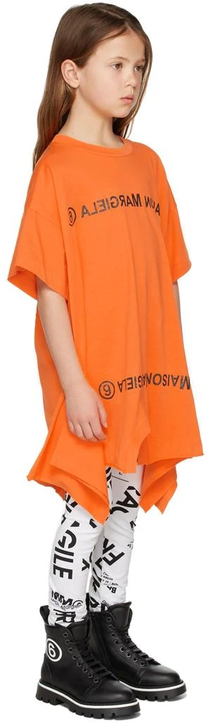 商品MAISON MARGIELA|Kids Orange Mirrored T-Shirt Dress,价格¥475,第3张图片详细描述