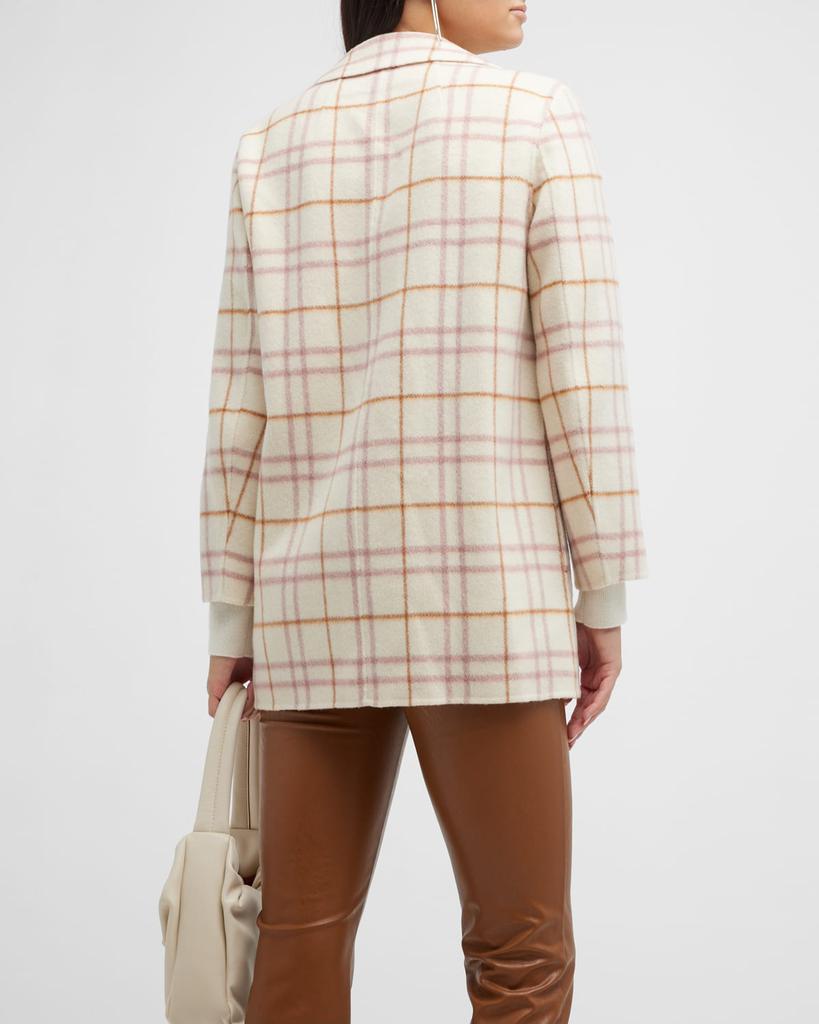 Clairene Open-Front Wool-Blend Plaid Jacket商品第5张图片规格展示
