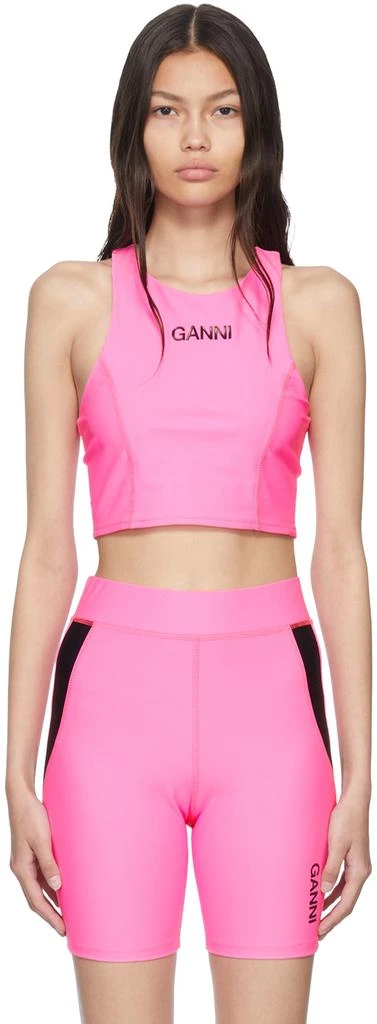 商品Ganni|SSENSE Exclusive Pink Sport Top,价格¥302,第1张图片