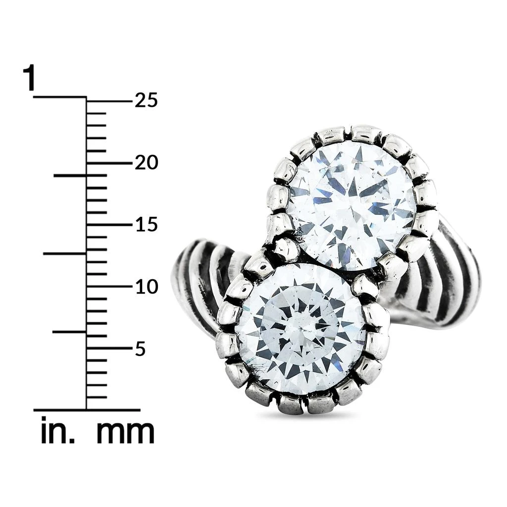 商品King Baby|King Baby Silver and White Cubic Zirconia Twisted Pattern Ring,价格¥1100,第5张图片详细描述