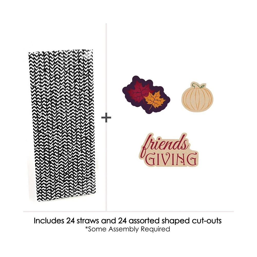 商品Big Dot of Happiness|Friends Thanksgiving Feast - Paper Straw Decor - Striped Decor Straws - 24 Ct,价格¥120,第2张图片详细描述