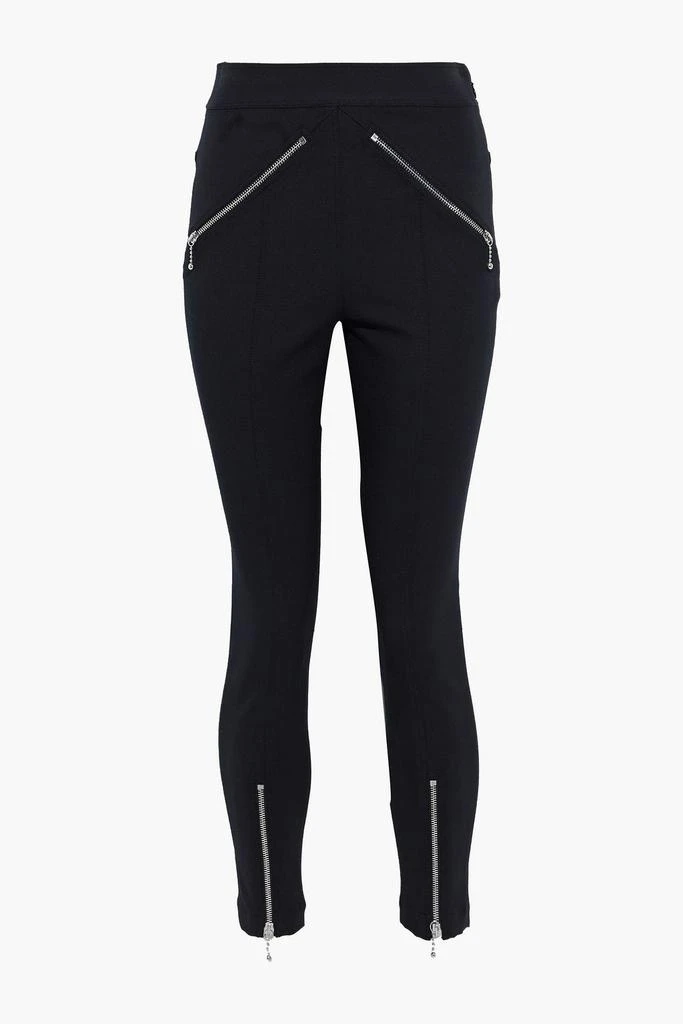 商品Alexander Wang|Zip-detailed stretch cotton and modal-blend skinny pants,价格¥615,第3张图片详细描述