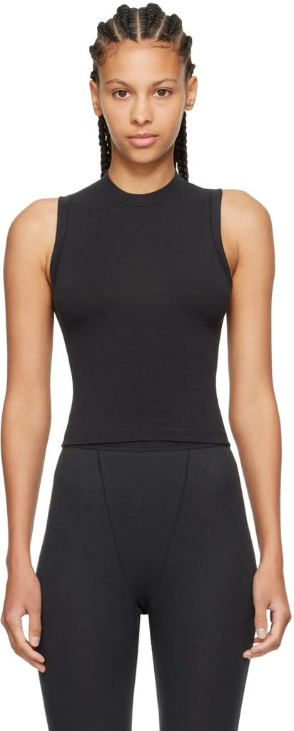 商品SKIMS|Black Cotton Jersey Mock Neck Tank Top,价格¥320,第1张图片