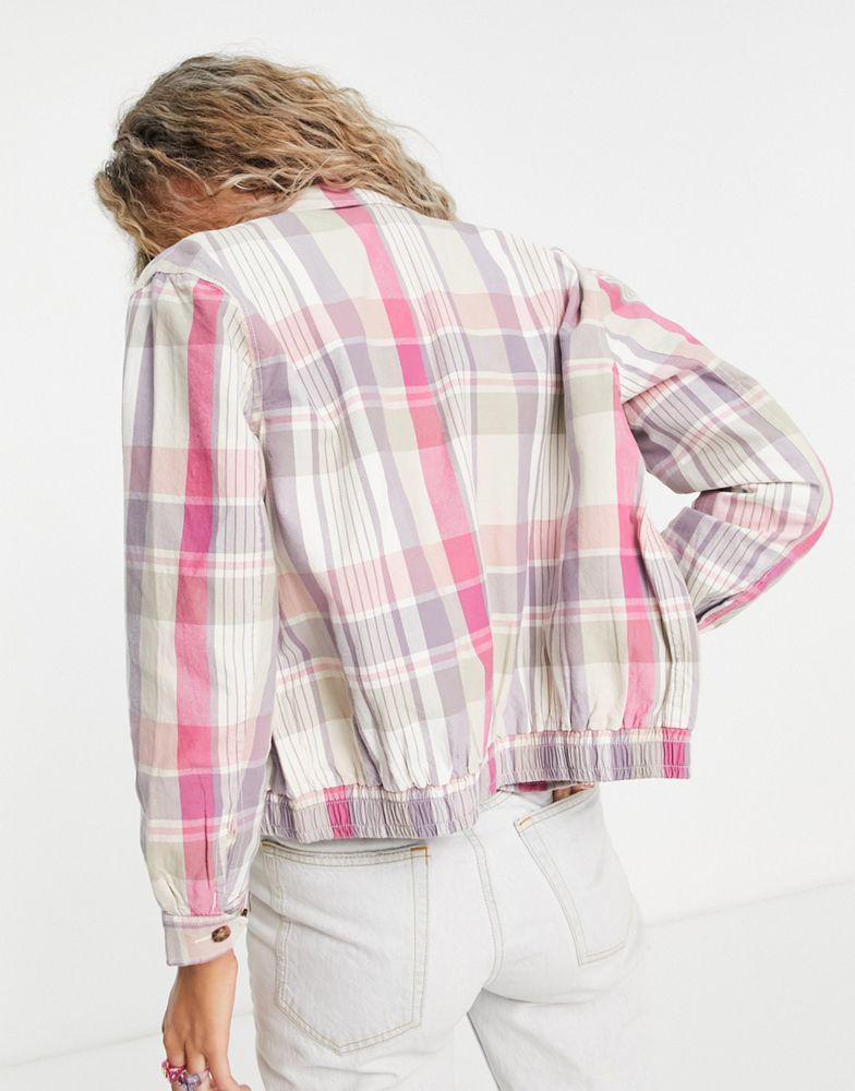 商品Ralph Lauren|Polo Ralph Lauren co-ord windbreaker in pink check,价格¥1621,第4张图片详细描述