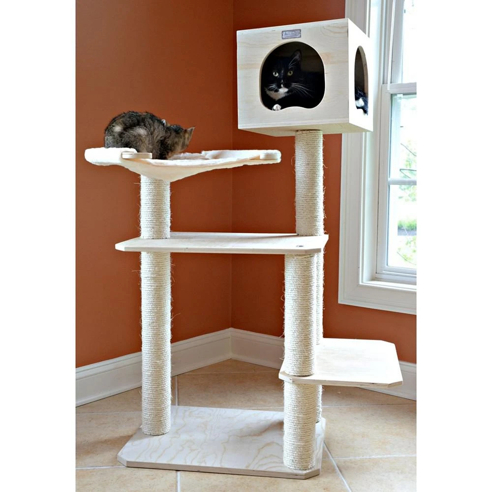 商品Macy's|50" Real Wood Premium Scots Pine, Solid Wood Cat Tree,价格¥2015,第2张图片详细描述