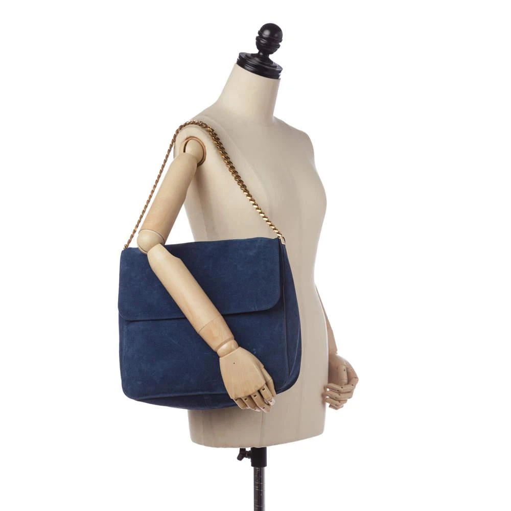Celine Navy Blue Gourmette Suede Chain Shoulder Bag 商品