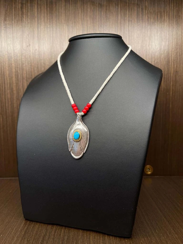 商品Goros|Goros Gold Rope Turquoise Spoon Leather Cord Setup,价格¥9092,第2张图片详细描述