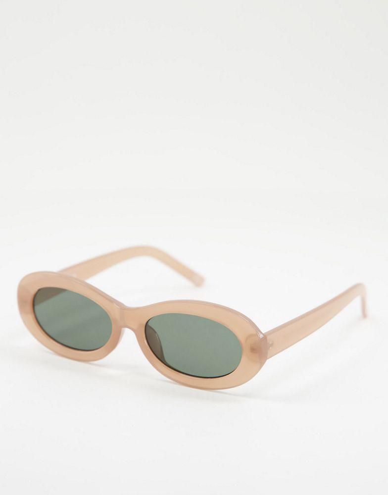 ASOS DESIGN oval sunglasses in nude商品第1张图片规格展示