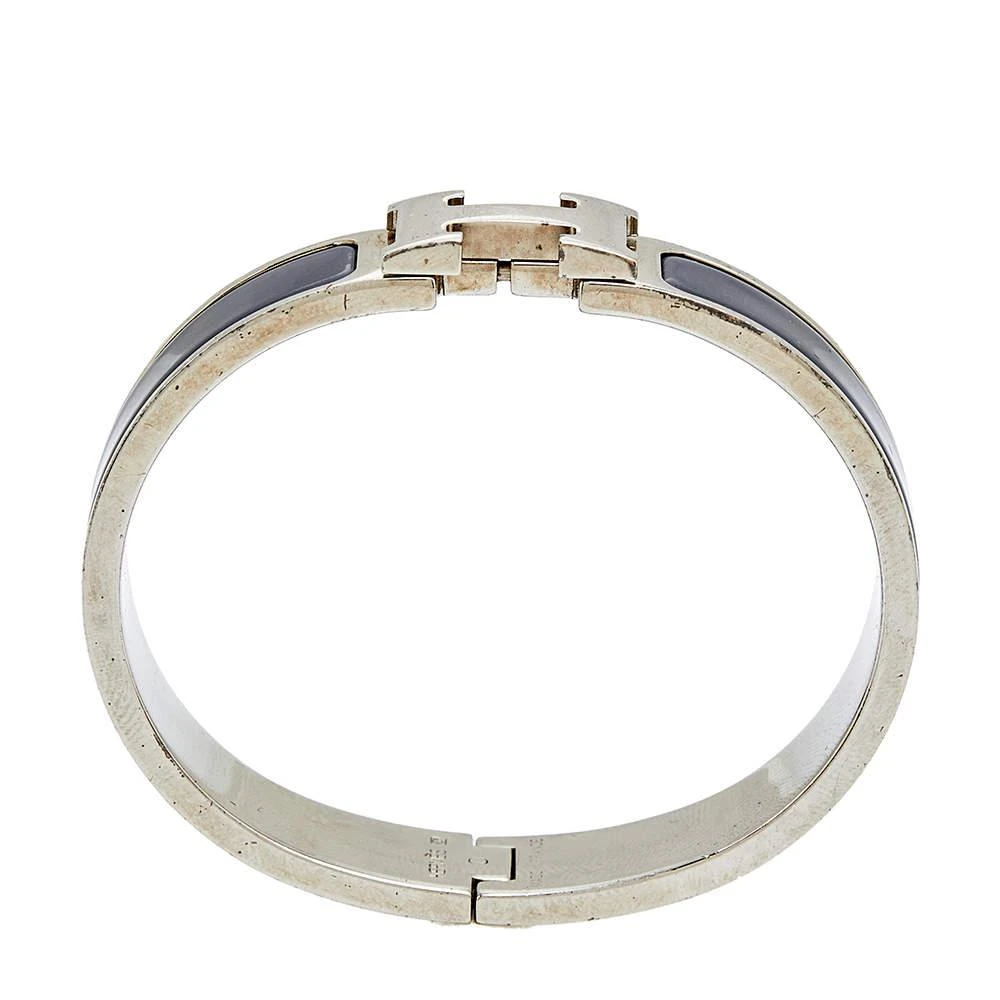  Hermes Clic H Narrow Grey Enamel Palladium Plated Bracelet PM 商品