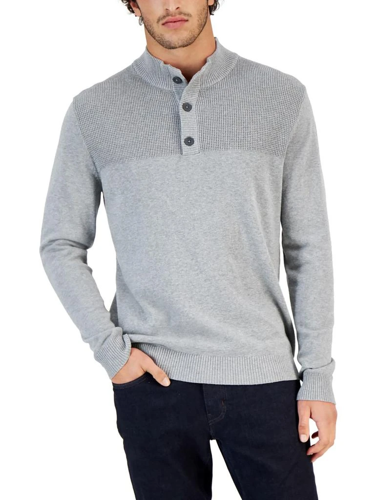 商品Club Room|Mens Mock Neck Henley Pullover Sweater,价格¥163,第3张图片详细描述