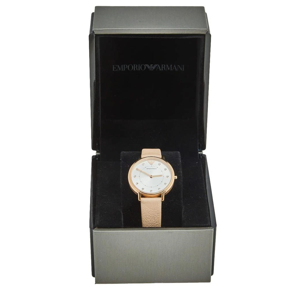 Emporio Armani Silver Rose Gold Plated Stainless Steel Leather AR2510 Women's Wristwatch 32 mm 商品