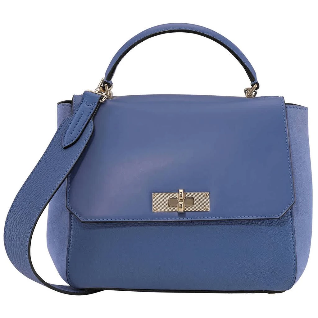 商品Bally|Bally B Turnlock Blue Leather Shoulder Bag,价格¥7127,第1张图片