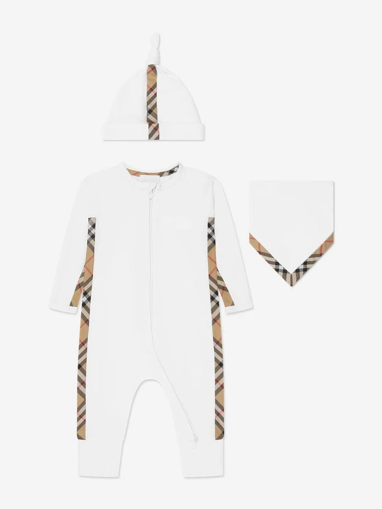 商品Burberry|Baby Claude Romper Gift Set in White,价格¥2231,第1张图片